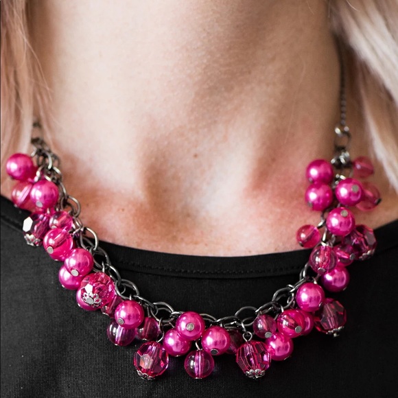 paparazzi Jewelry - Time To RUNWAY Pink Beaded Necklace & Earrings Set